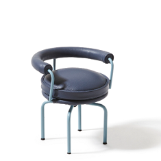 082 07 miniature "7 Fauteuil tournant" blue structure / adhesive leather [+¥7,700]